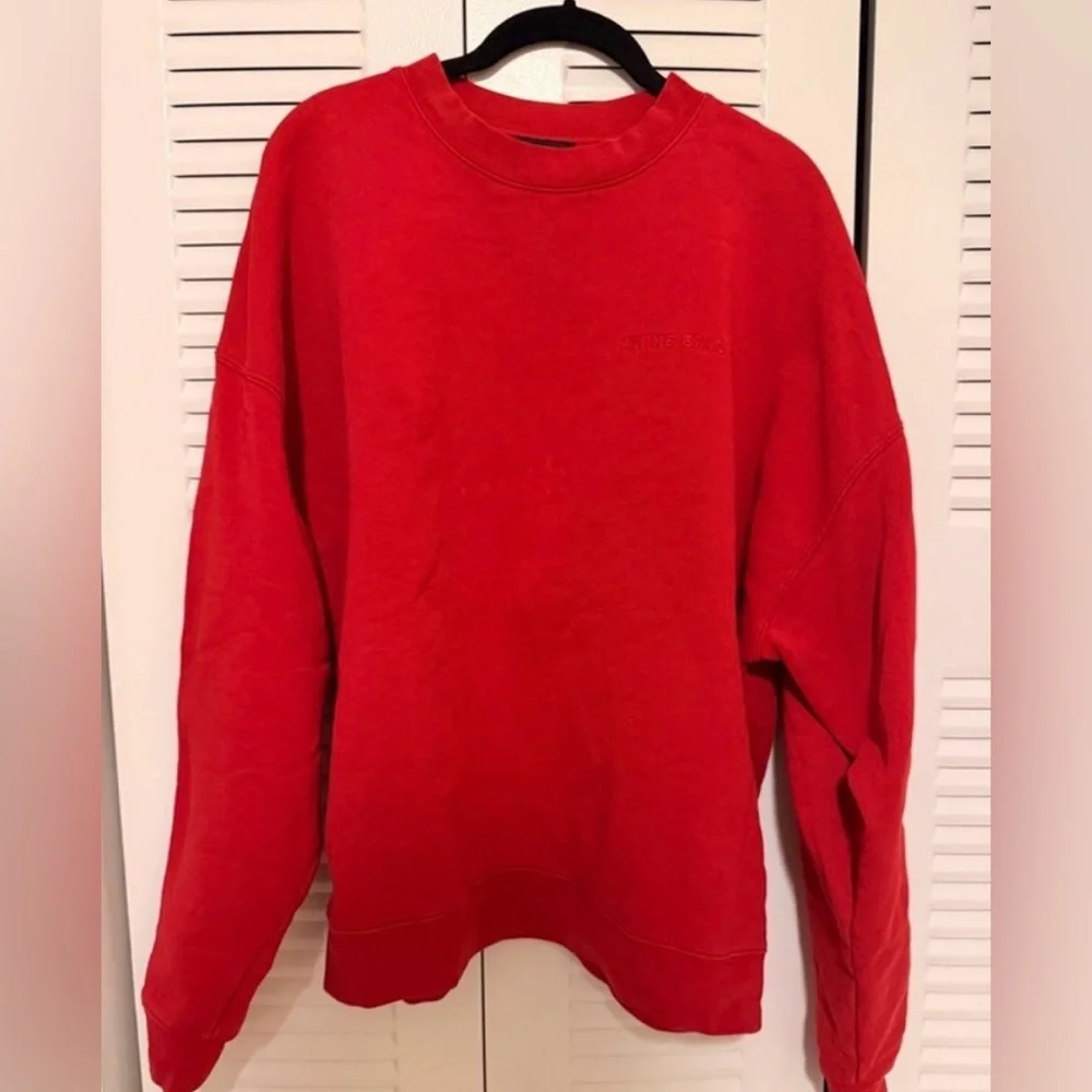 Anine Bing Miles Sweatshirt in Washed Red - Medium - Picture 4 of 8